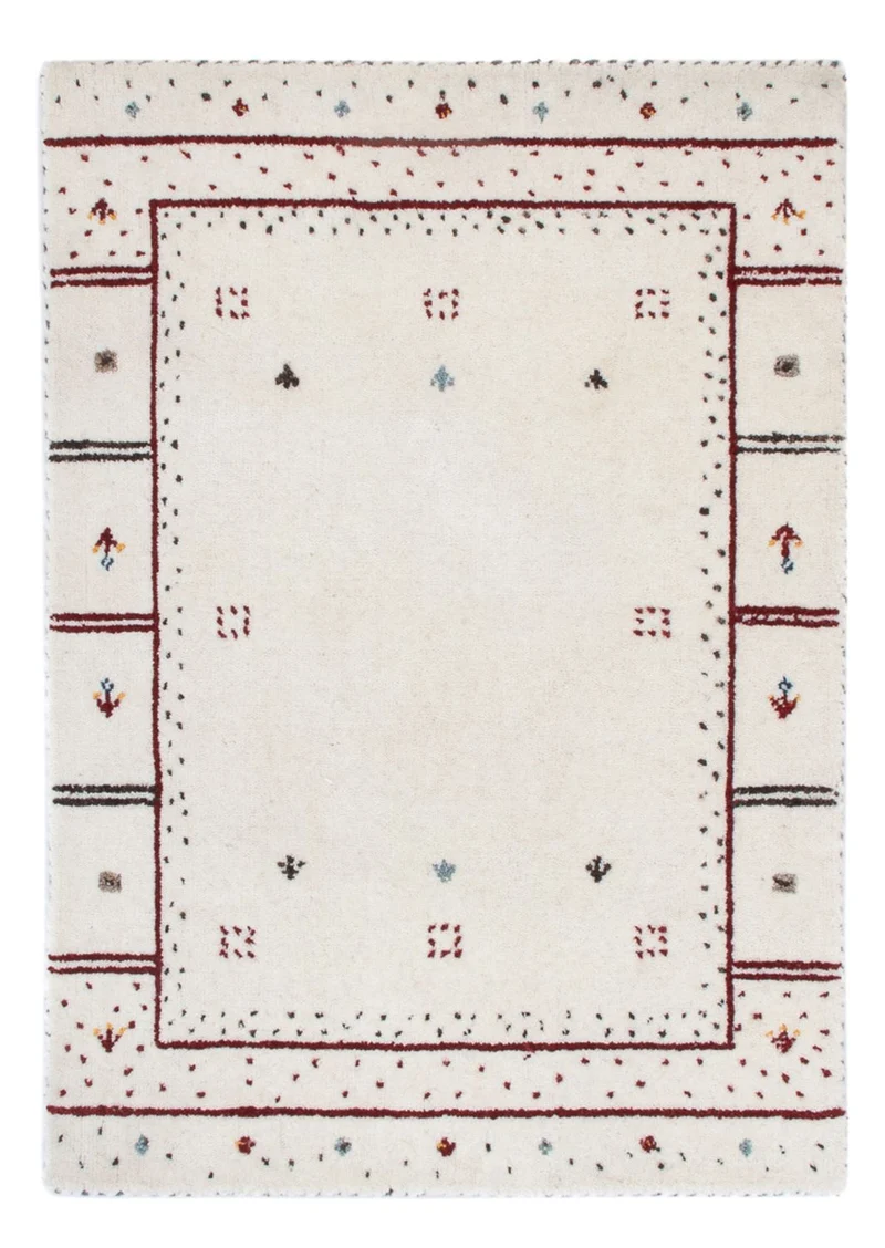 Loribaft Loom Teppich 60x90cm - Wollteppich - hellgrau