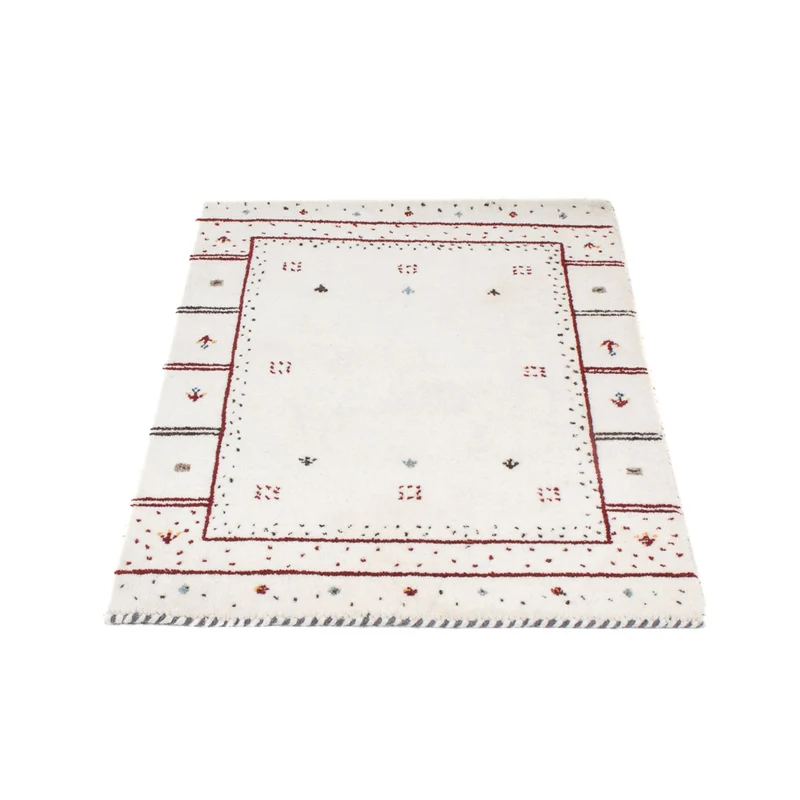 Loribaft Loom Teppich 60x90cm - Wollteppich - hellgrau