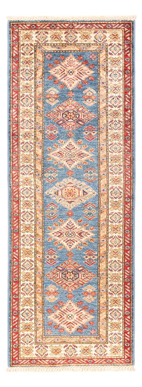 Kazak Teppich 63x177cm - Orientteppich - hellblau