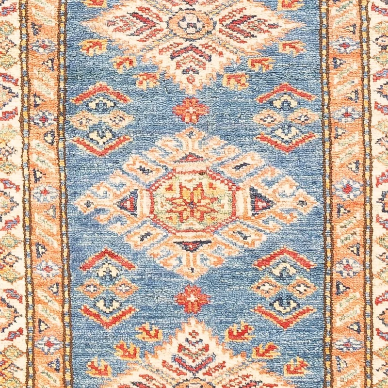 Kazak Teppich 63x177cm - Orientteppich - hellblau
