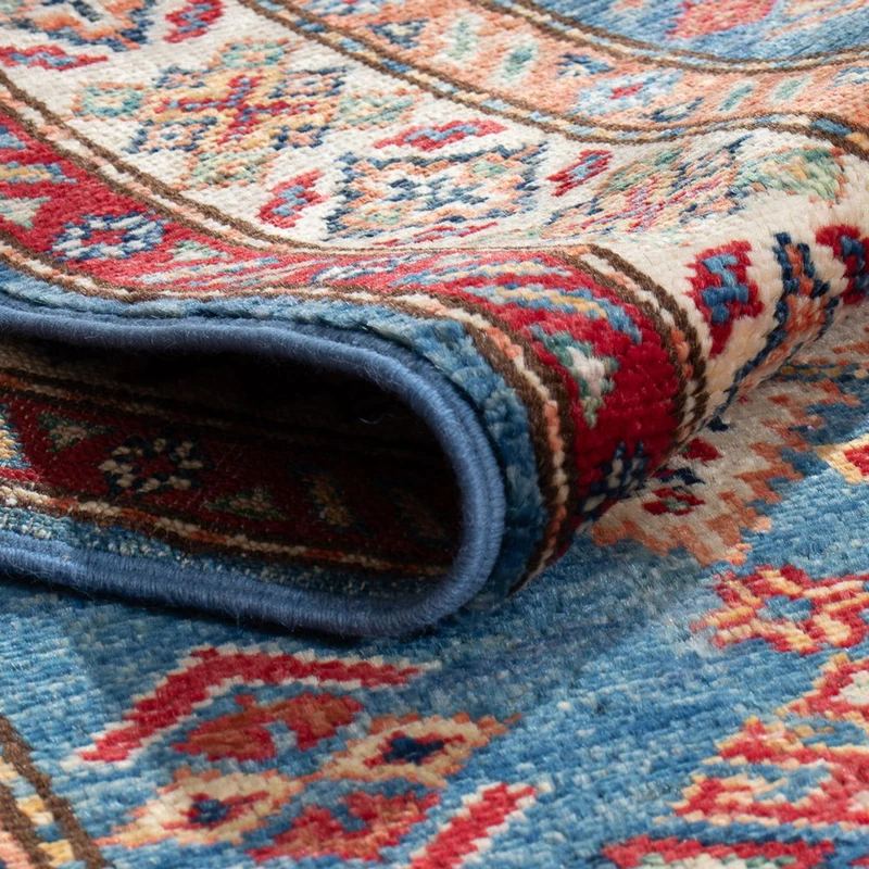 Kazak Teppich 63x177cm - Orientteppich - hellblau