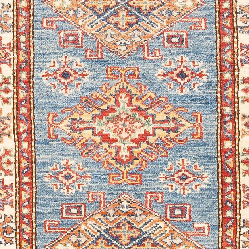 Kazak Teppich 58x186cm - Orientteppich - hellblau