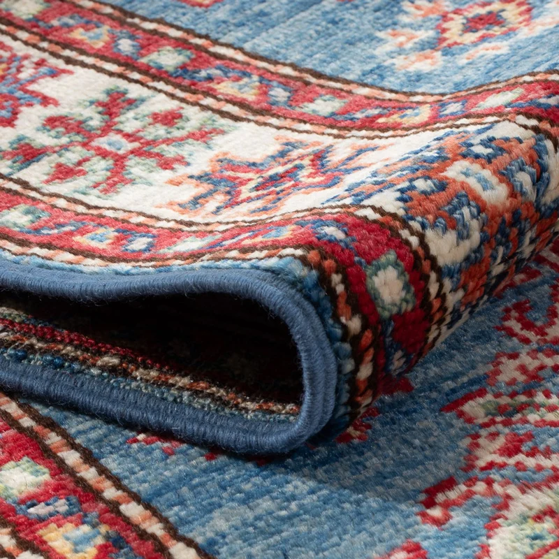 Kazak Teppich 58x186cm - Orientteppich - hellblau