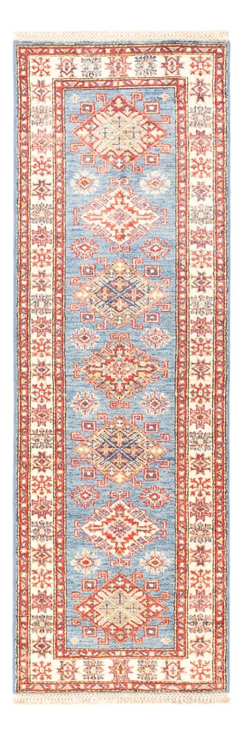 Kazak Teppich 60x185cm - Orientteppich - hellblau