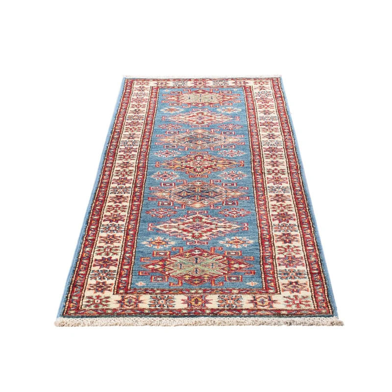 Kazak Teppich 60x185cm - Orientteppich - hellblau