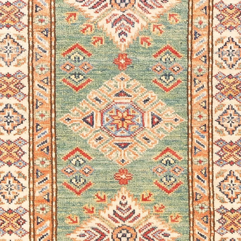 Kazak Teppich 60x185cm - Orientteppich - hellgrün