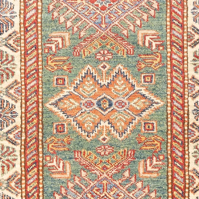Kazak Teppich 76x198cm - Orientteppich - hellgrün
