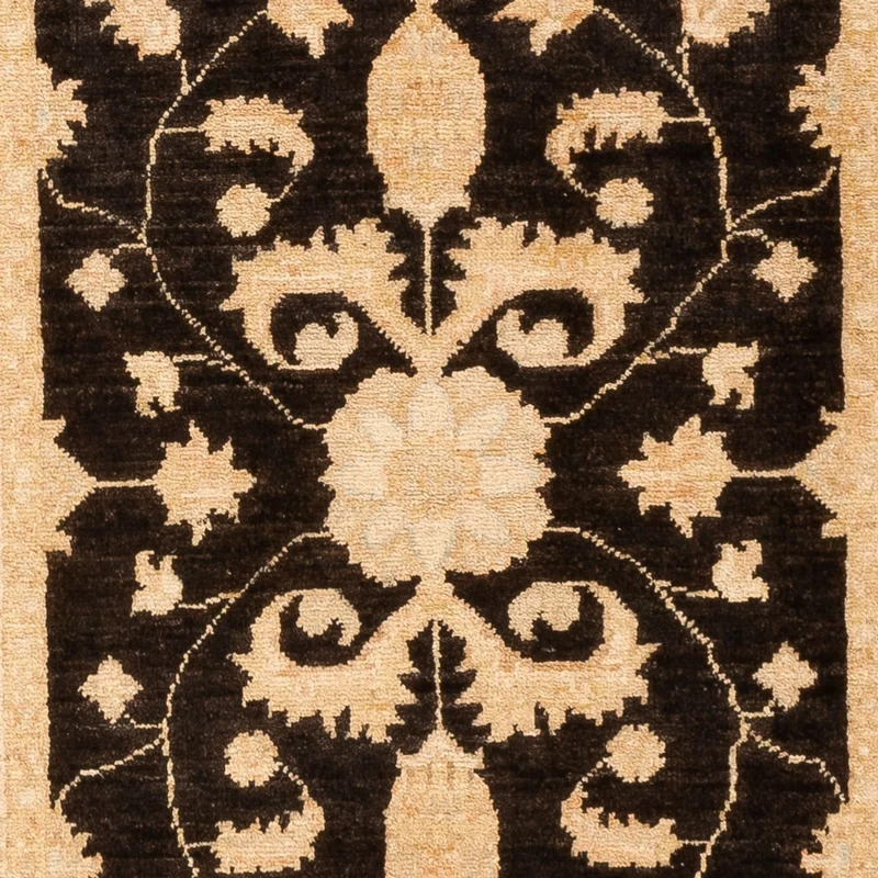 Ziegler Teppich 78x208cm - Orientteppich - schwarz