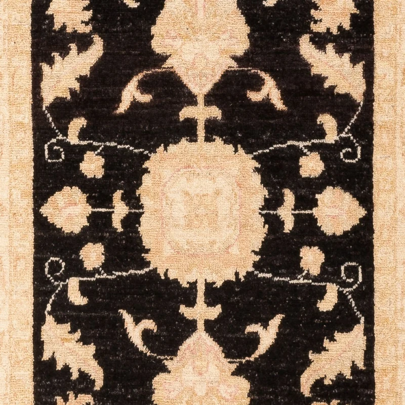 Ziegler Teppich 78x211cm - Orientteppich - schwarz