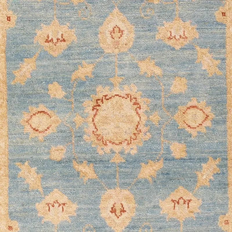 Ziegler Teppich 77x200cm - Orientteppich - hellblau