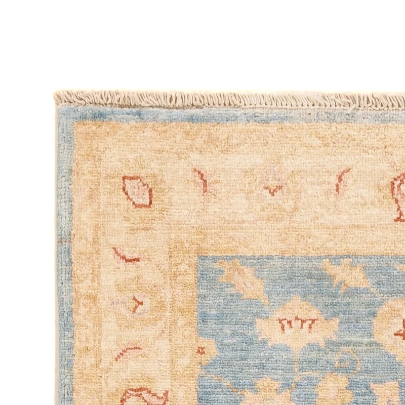 Ziegler Teppich 77x200cm - Orientteppich - hellblau