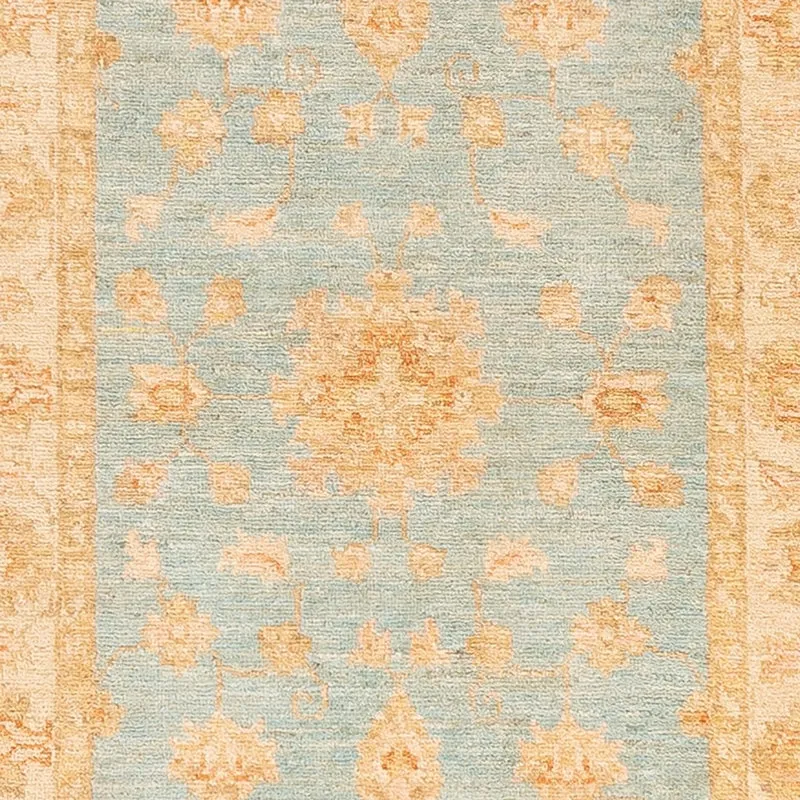 Ziegler Teppich 77x400cm - Orientteppich - türkis