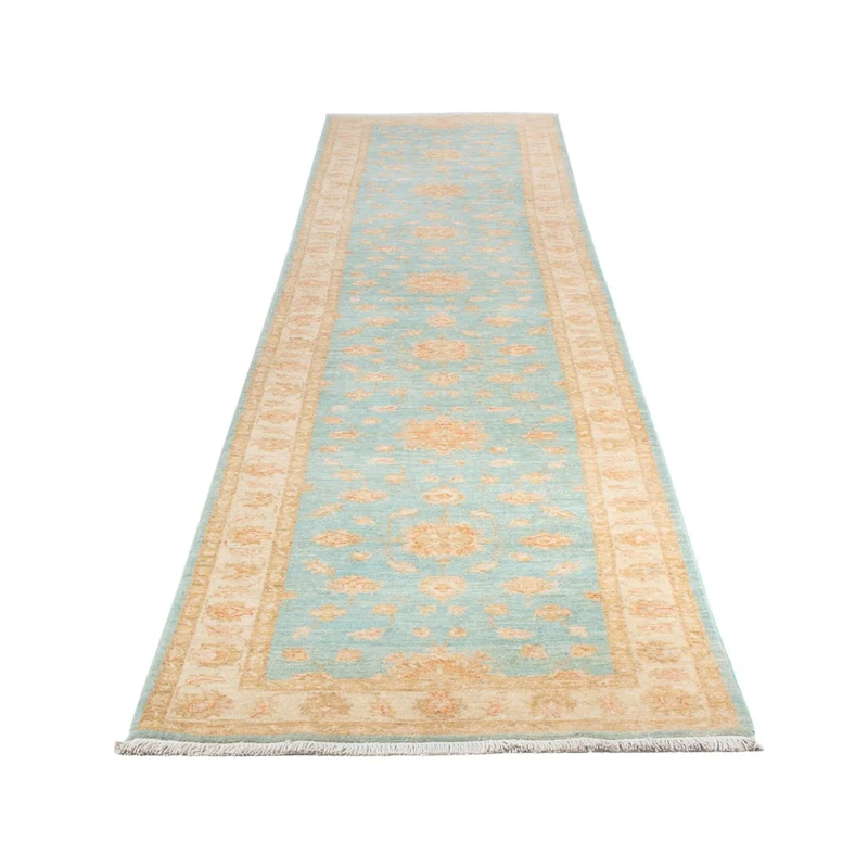 Ziegler Teppich 77x400cm - Orientteppich - türkis