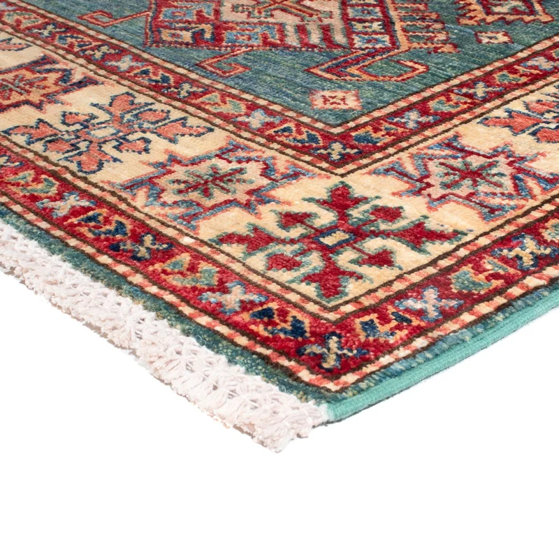 Kazak Teppich 80x326cm - Orientteppich - türkis