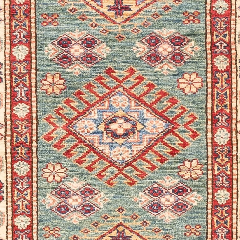 Kazak Teppich 84x294cm - Orientteppich - türkis