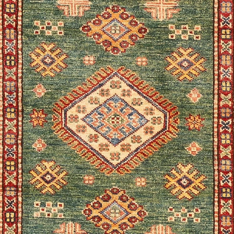 Kazak Teppich 78x302cm - Orientteppich - grün