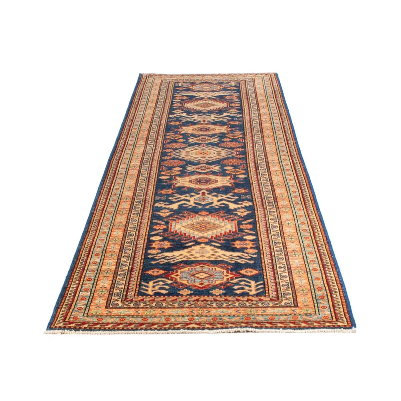 Kazak Teppich 80x304cm - Orientteppich - dunkelblau
