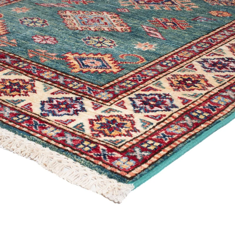 Kazak Teppich 83x302cm - Orientteppich - türkis