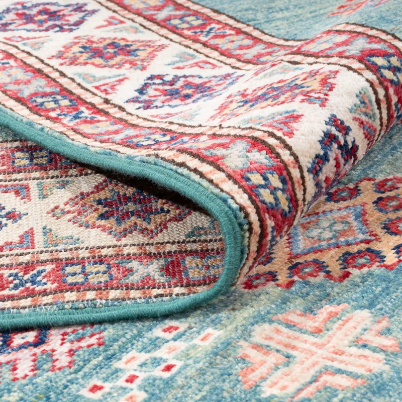 Kazak Teppich 83x302cm - Orientteppich - türkis