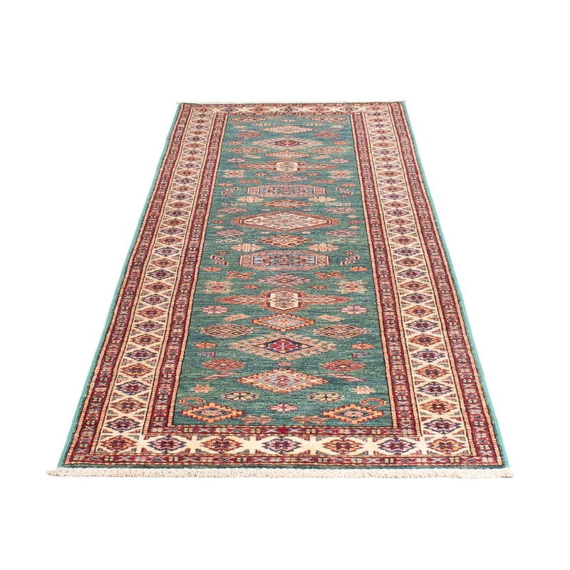 Kazak Teppich 83x302cm - Orientteppich - türkis
