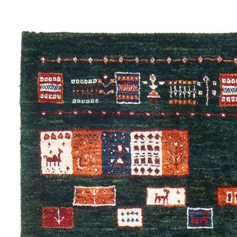Loribaft Teppich Perser 85x135cm - Orientteppich - dunkelgrün