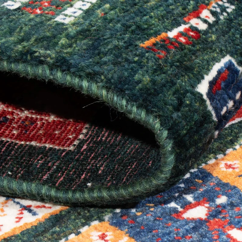 Loribaft Teppich Perser 85x135cm - Orientteppich - dunkelgrün