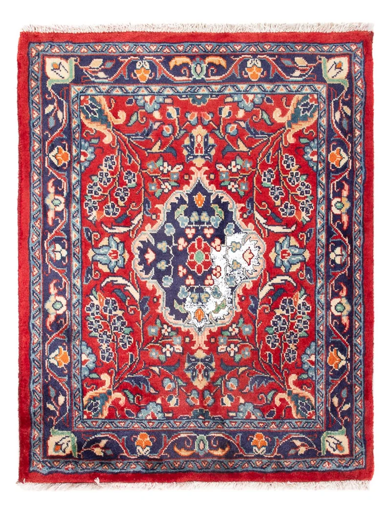 Sarough Teppich 65x85cm - Perserteppich - dunkelblau