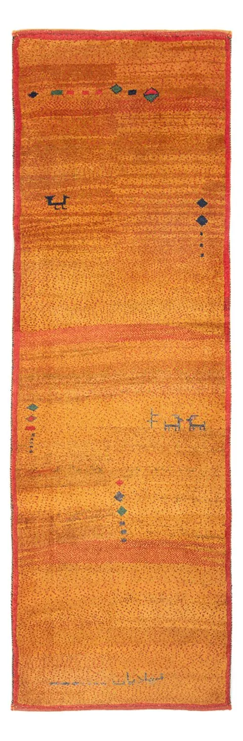 Gabbeh Persisch Teppich 85x258cm - Perserteppich Wollteppich - orange