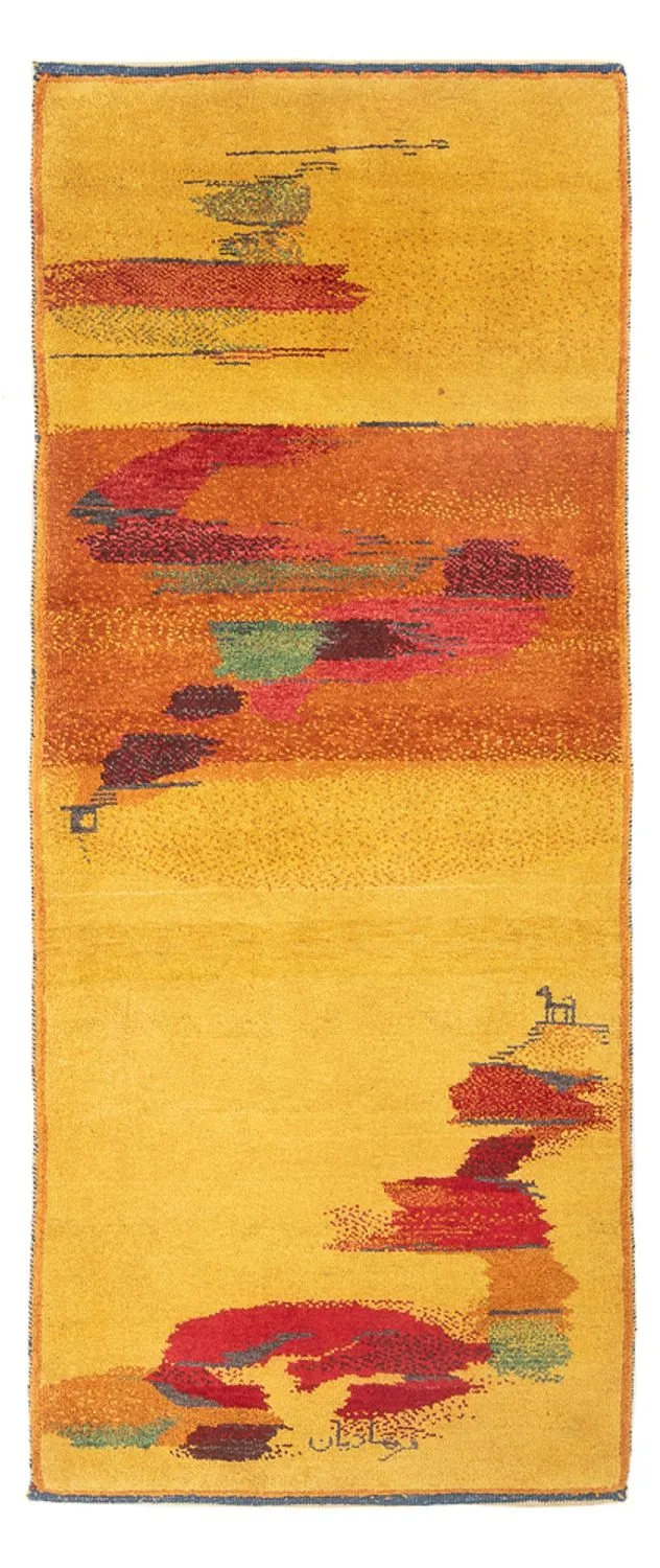 Gabbeh Persisch Teppich 85x213cm - Perserteppich Wollteppich - mehrfarbig