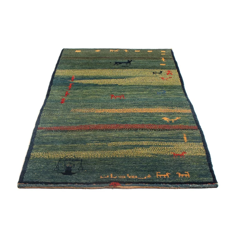 Gabbeh Persisch Teppich 87x195cm - Perserteppich Wollteppich - mehrfarbig
