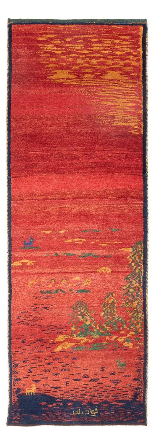 Gabbeh Persisch Teppich 75x235cm - Perserteppich Wollteppich - mehrfarbig