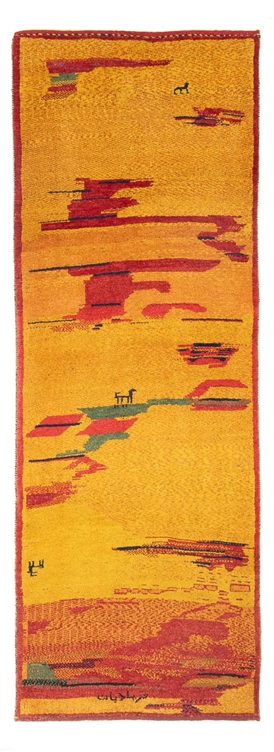 Gabbeh Persisch Teppich 85x235cm - Perserteppich Wollteppich - mehrfarbig