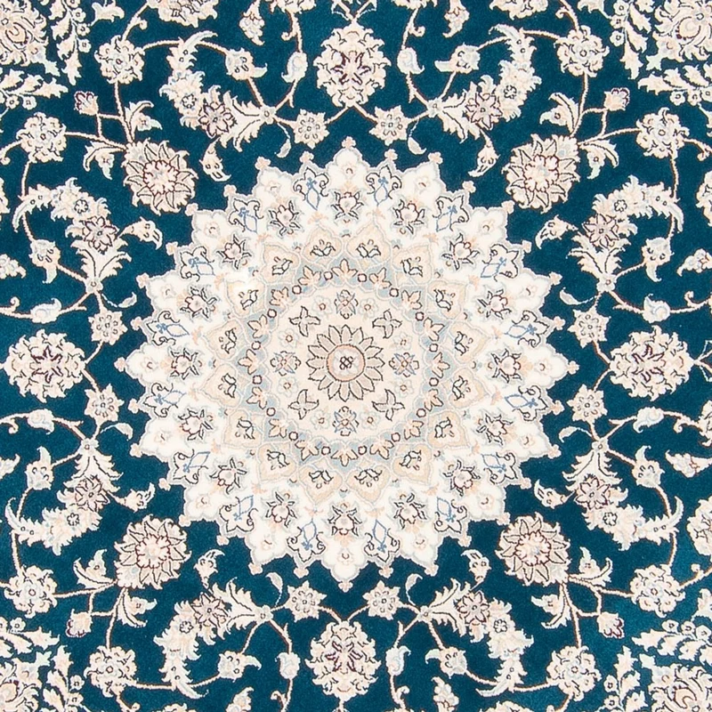 Nain Teppich 200x200cm - Perserteppich - blau