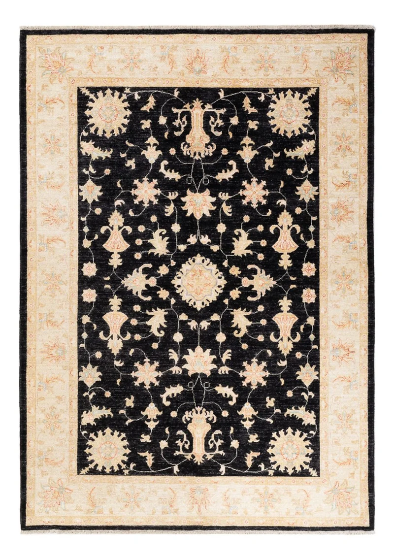 Ziegler Teppich 168x242cm - Orientteppich - schwarz