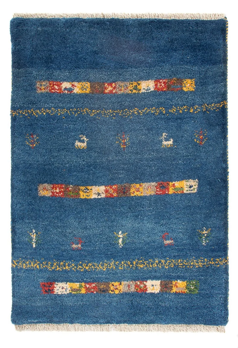 Gabbeh Persisch Teppich 63x87cm - Perserteppich Wollteppich - mehrfarbig
