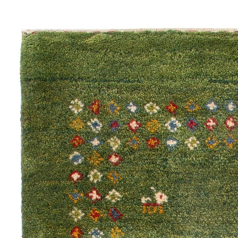 Gabbeh Persisch Teppich 62x89cm - Perserteppich Wollteppich - seegrün