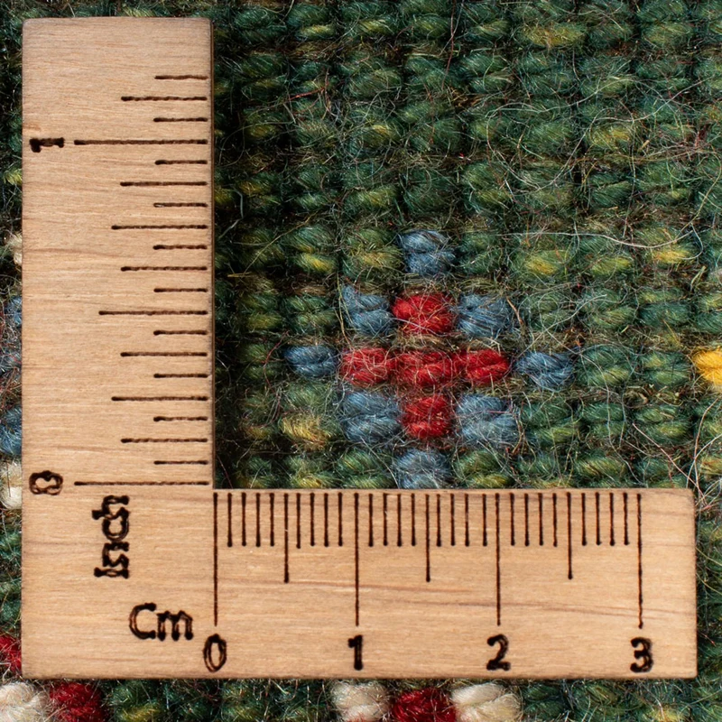 Gabbeh Persisch Teppich 62x89cm - Perserteppich Wollteppich - seegrün