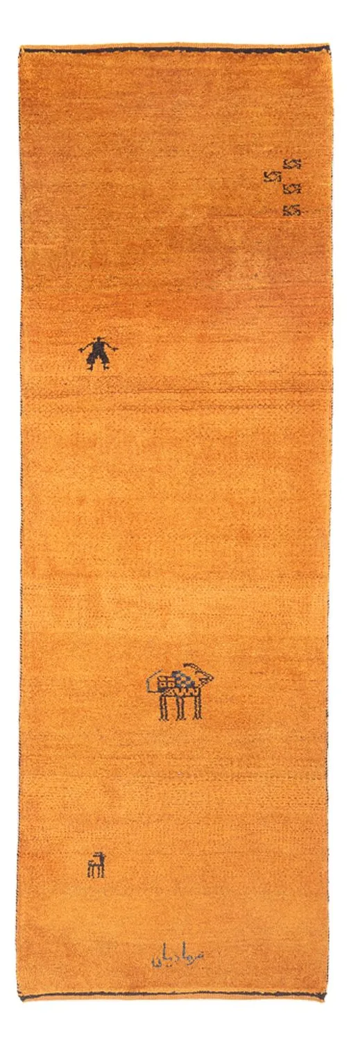 Gabbeh Persisch Teppich 74x220cm - Perserteppich Wollteppich - orange
