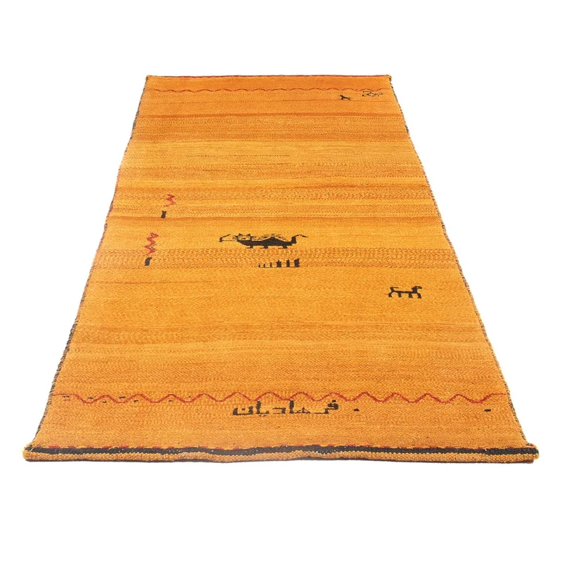 Gabbeh Persisch Teppich 85x236cm - Perserteppich Wollteppich - orange