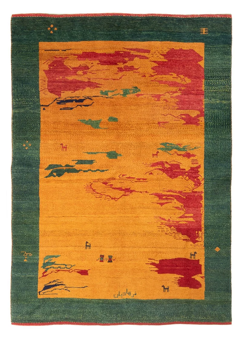 Gabbeh Persisch Teppich 163x207cm - Perserteppich Wollteppich - mehrfarbig