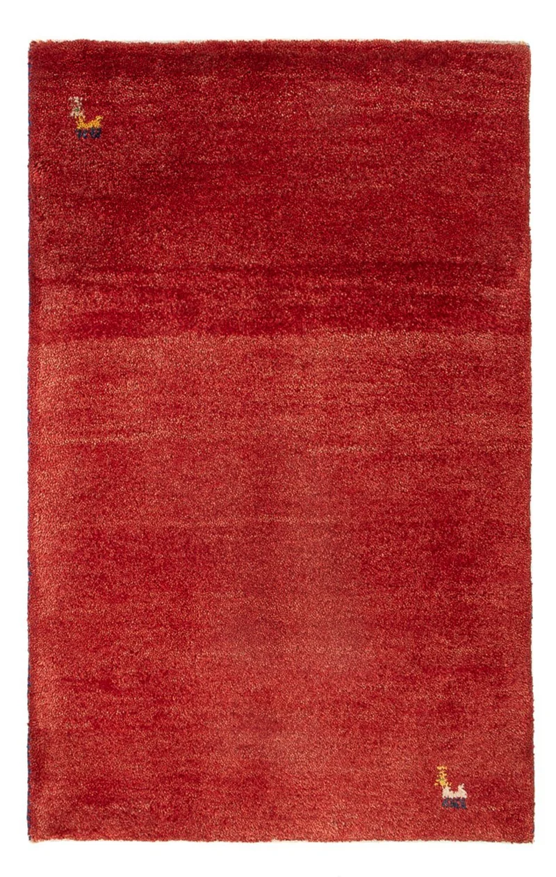 Gabbeh Persisch Teppich 62x90cm - Perserteppich Wollteppich - rot