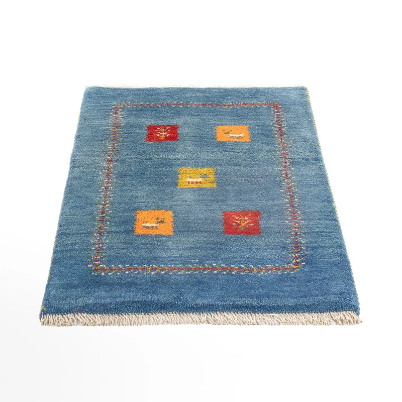 Gabbeh Persisch Teppich 59x87cm - Perserteppich Wollteppich - mehrfarbig