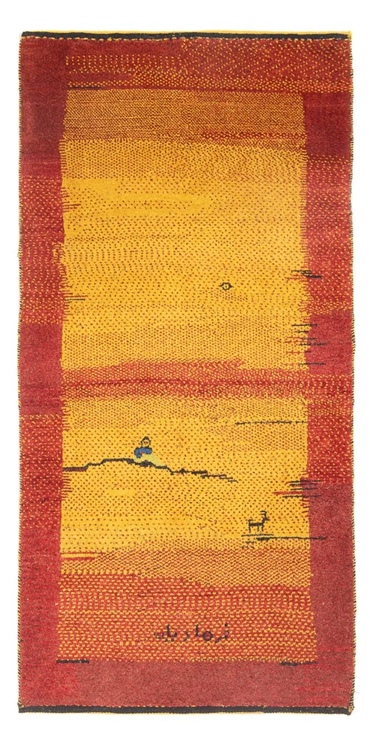 Gabbeh Persisch Teppich 88x188cm - Perserteppich Wollteppich - mehrfarbig