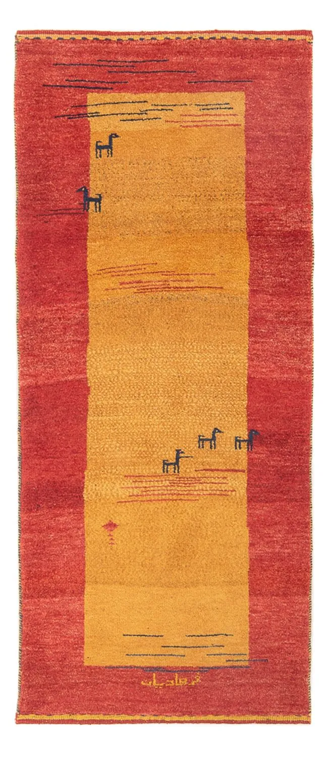 Gabbeh Persisch Teppich 75x177cm - Perserteppich Wollteppich - mehrfarbig