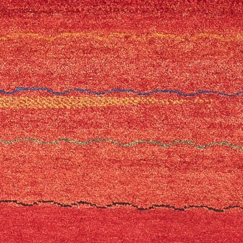 Gabbeh Persisch Teppich 87x187cm - Perserteppich Wollteppich - rot