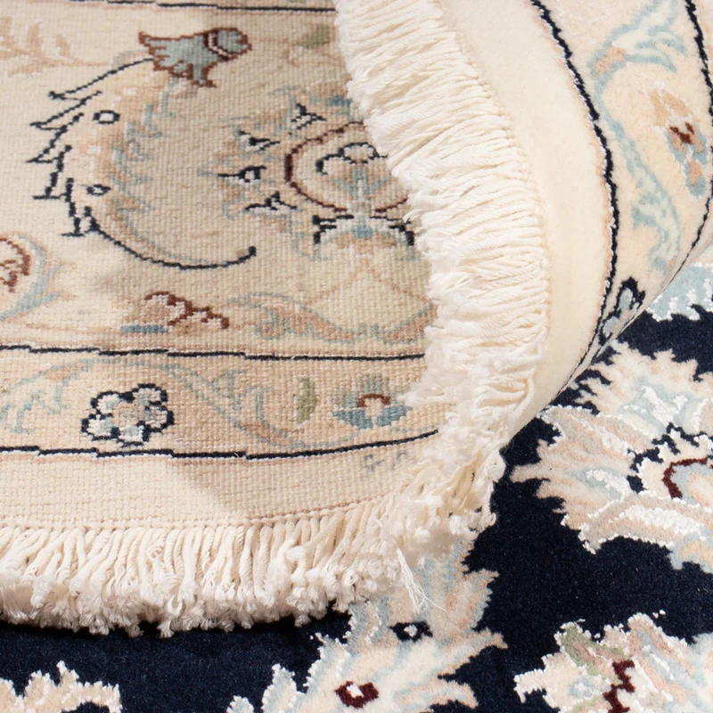 Perserteppich - Nain rund - 202 x 202 cm - dunkelblau