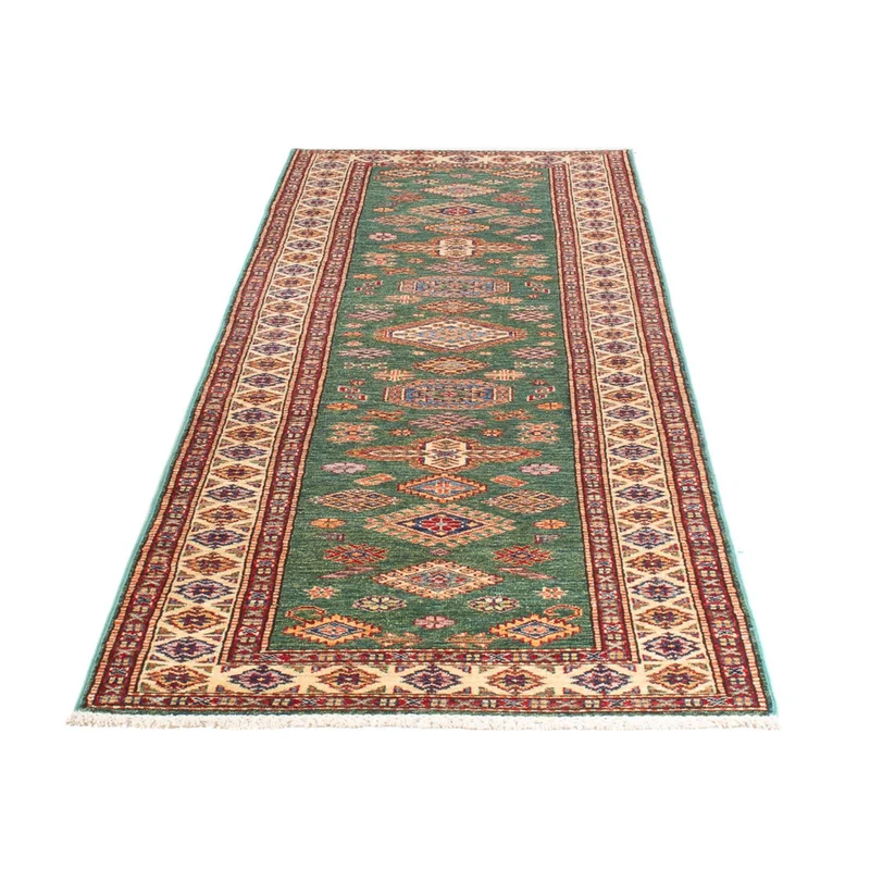 Kazak Teppich 80x296cm - Orientteppich - grün