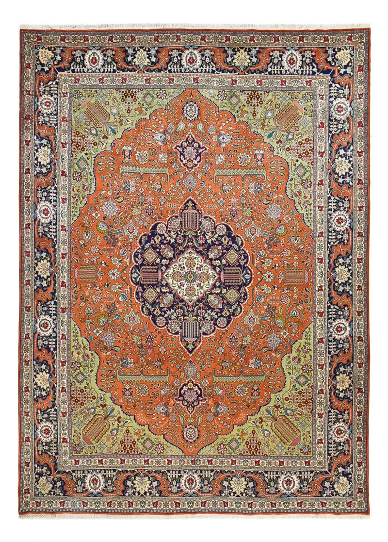 Täbriz - 40 Raj Teppich 293x408cm - Perserteppich - orange