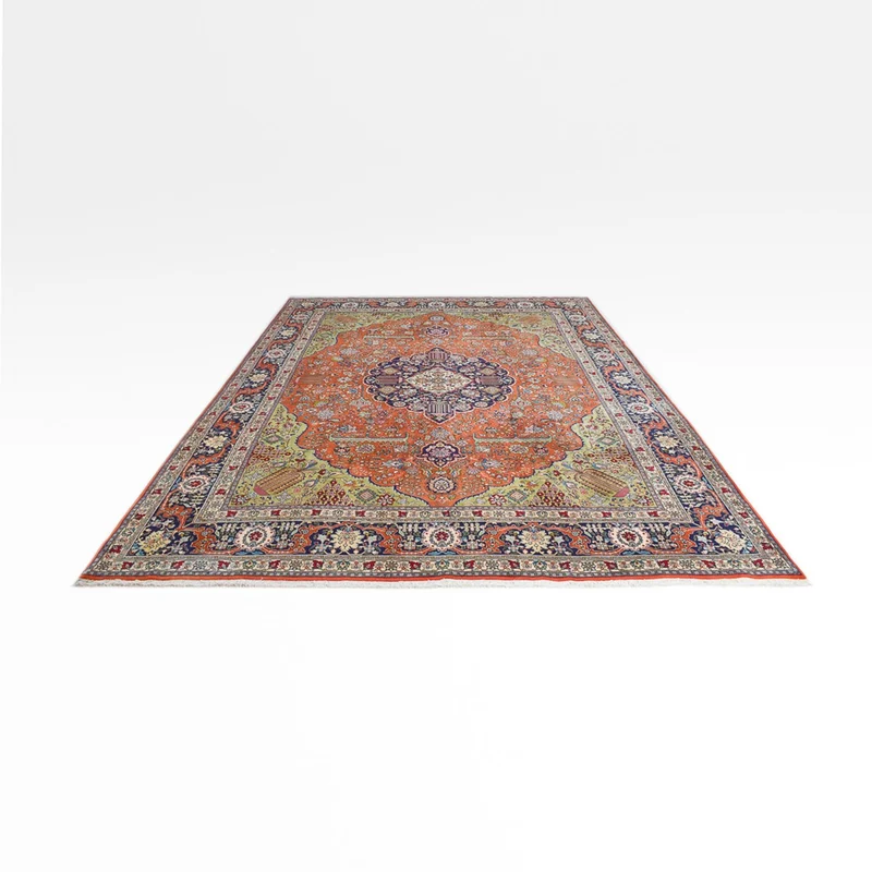 Täbriz - 40 Raj Teppich 293x408cm - Perserteppich - orange