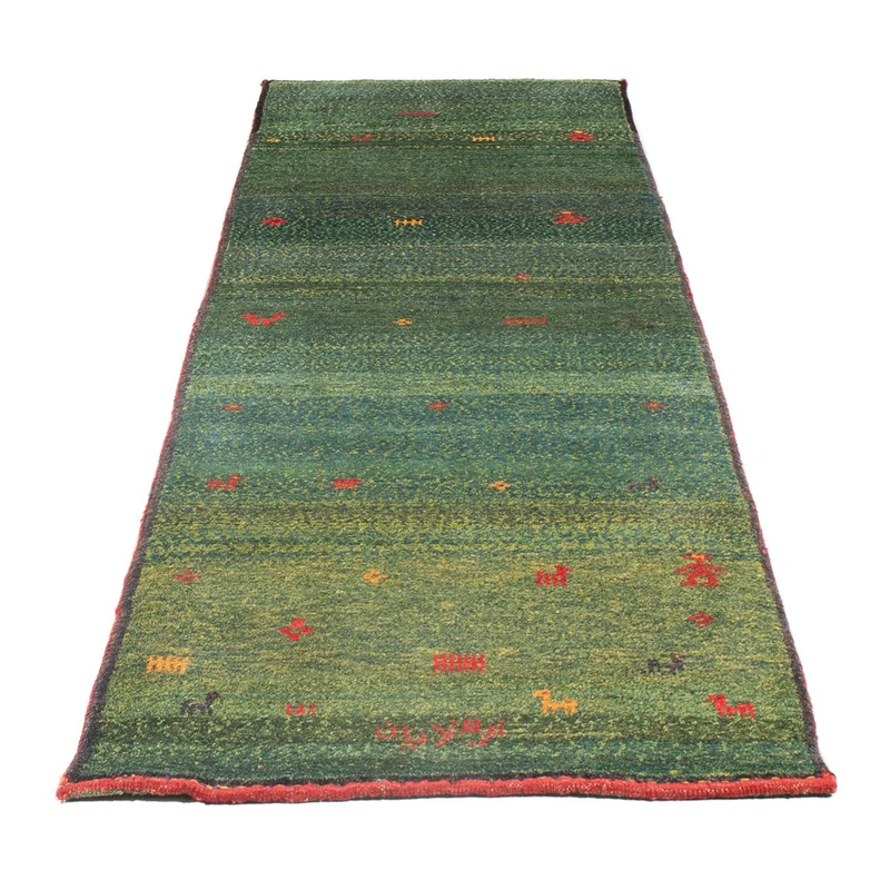 Läufer Gabbeh - Perser - 75 x 270 cm - dunkelgrün